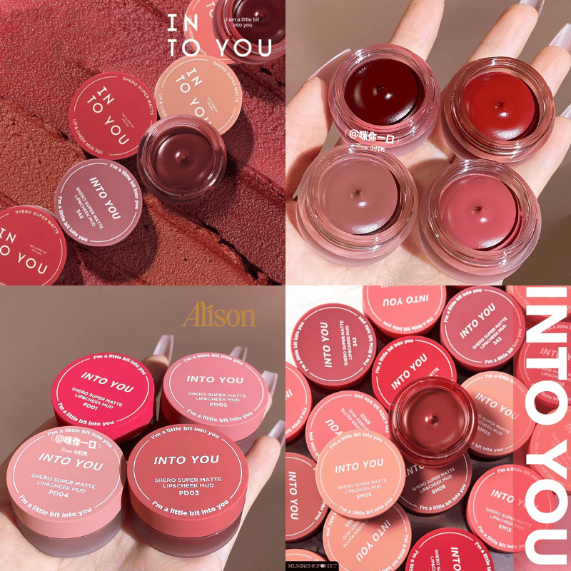 Into You Shero Super Matte Lip & Cheek Mud có bảng màu sắc đa dạng, không kén người phù hợp với nhiều tông màu da và phong cách trang điểm.